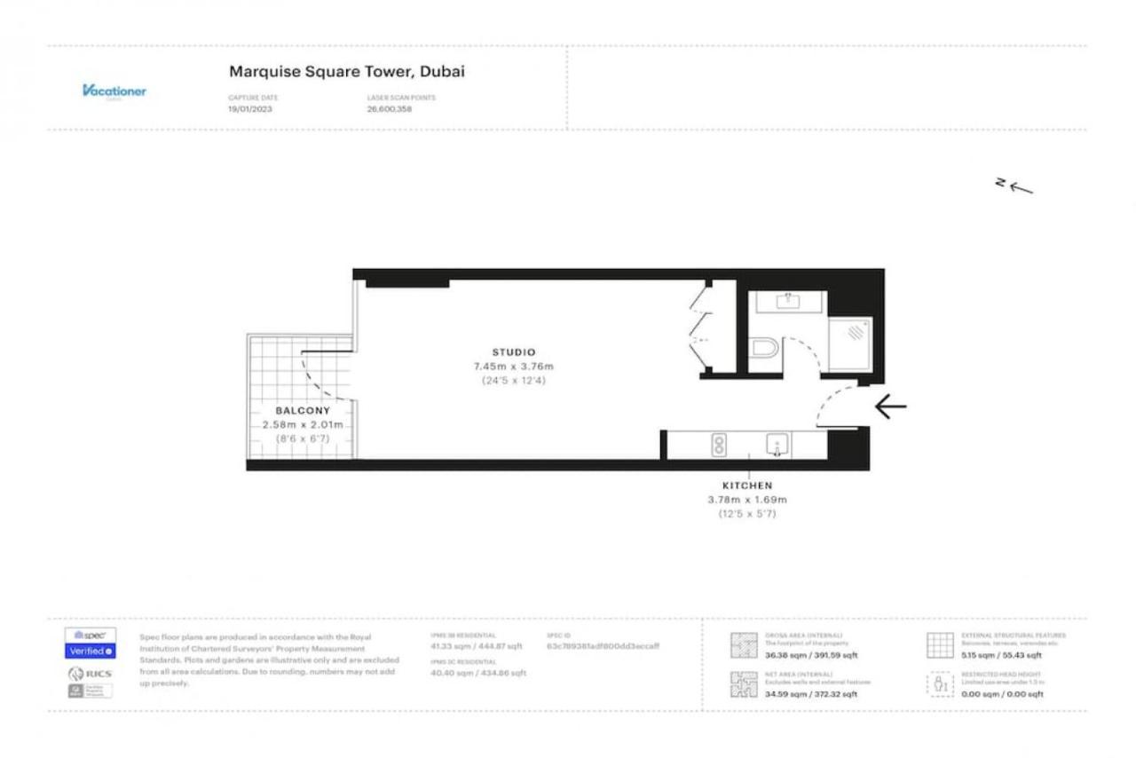 Marquise Square Tower, Business Bay - Bright Studio Dubaï Extérieur photo
